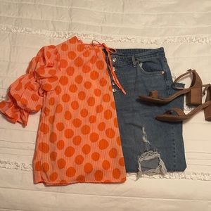 Who What Wear Statement Sleeve Top | Size XL